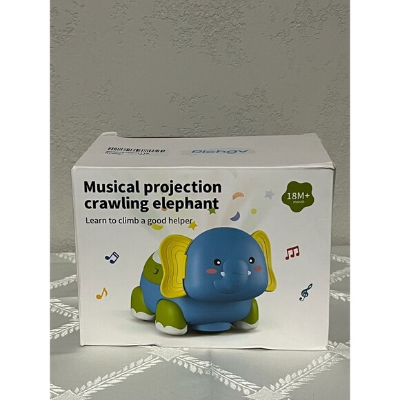Musical Crawling Baby Toys 18 M+ Boy Girl Gift, Light Up Elephant - Picture 7 of 8